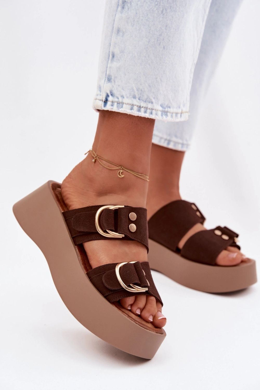 Sandał Klapki Model Nelirae A763 Czekolada - Step in style - obrazek 4