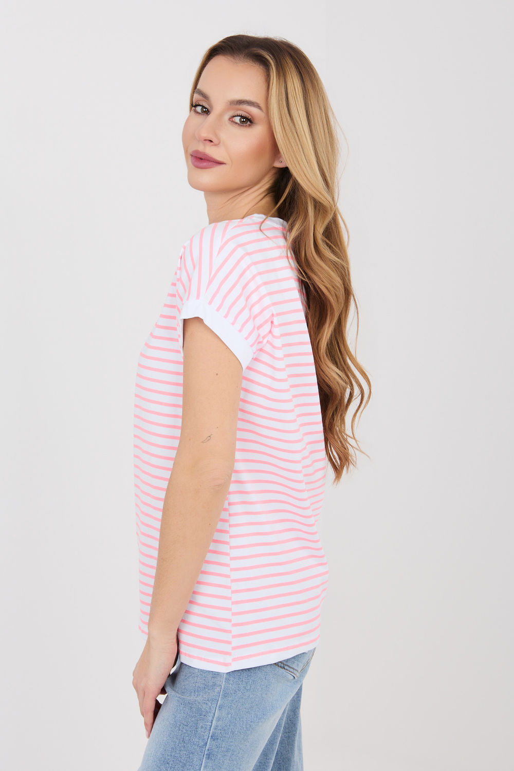 Tshirt Damski Model RV-TS-A1125.85 White/Pink - Relevance - obrazek 2