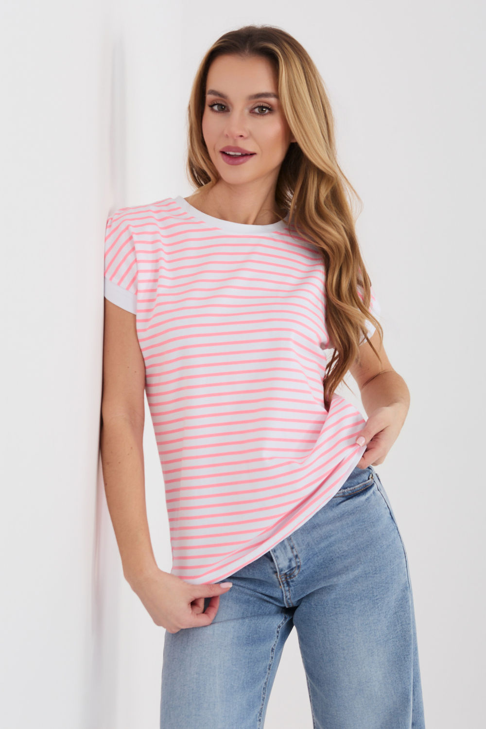 Tshirt Damski Model RV-TS-A1125.85 White/Pink - Relevance - obrazek 4