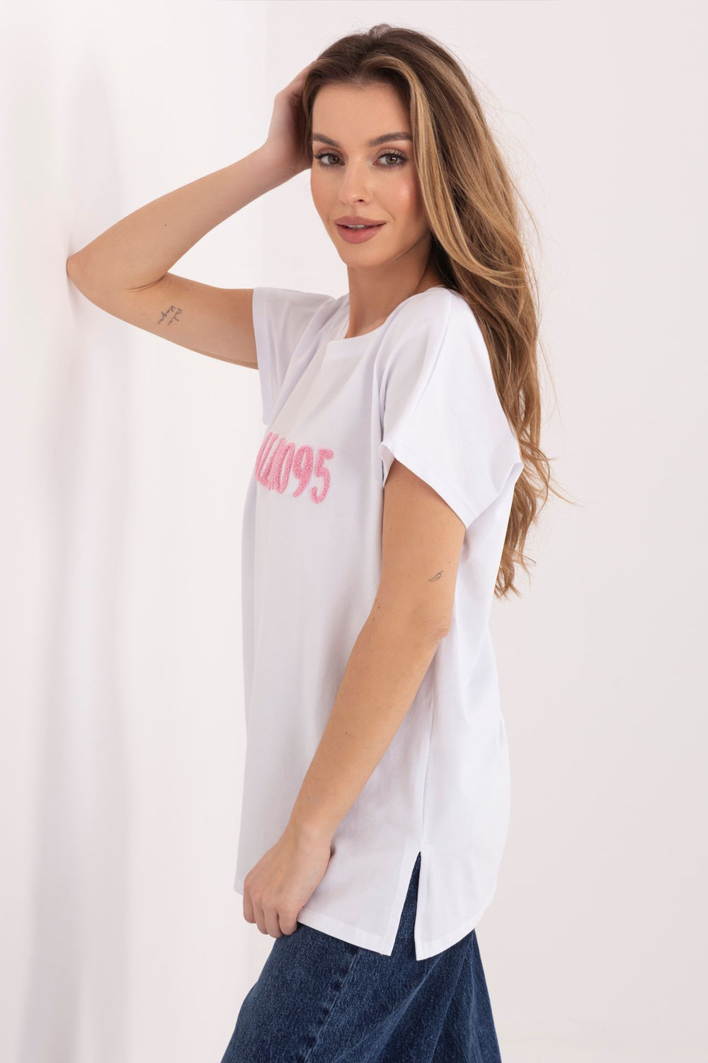 Tshirt Damski Model RV-TS-A1206.84 White/Pink - Relevance - obrazek 2