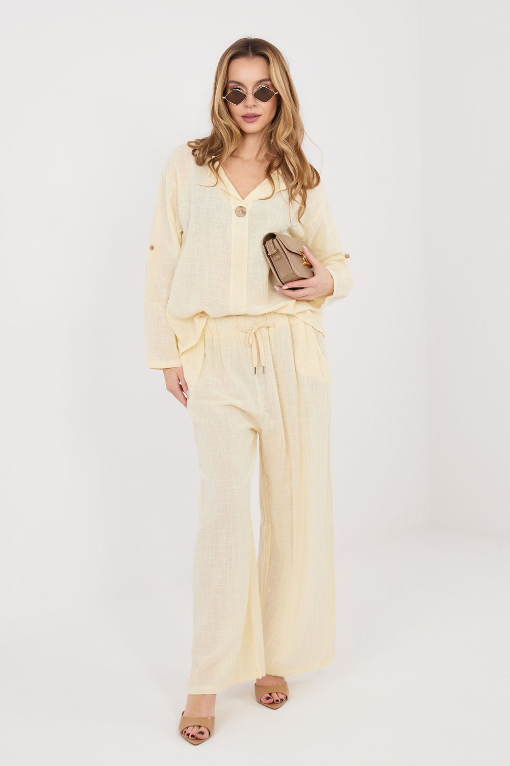 Spodnie Damskie Model IT-SP-2873.02 Light Yellow - Italy Moda - obrazek 2