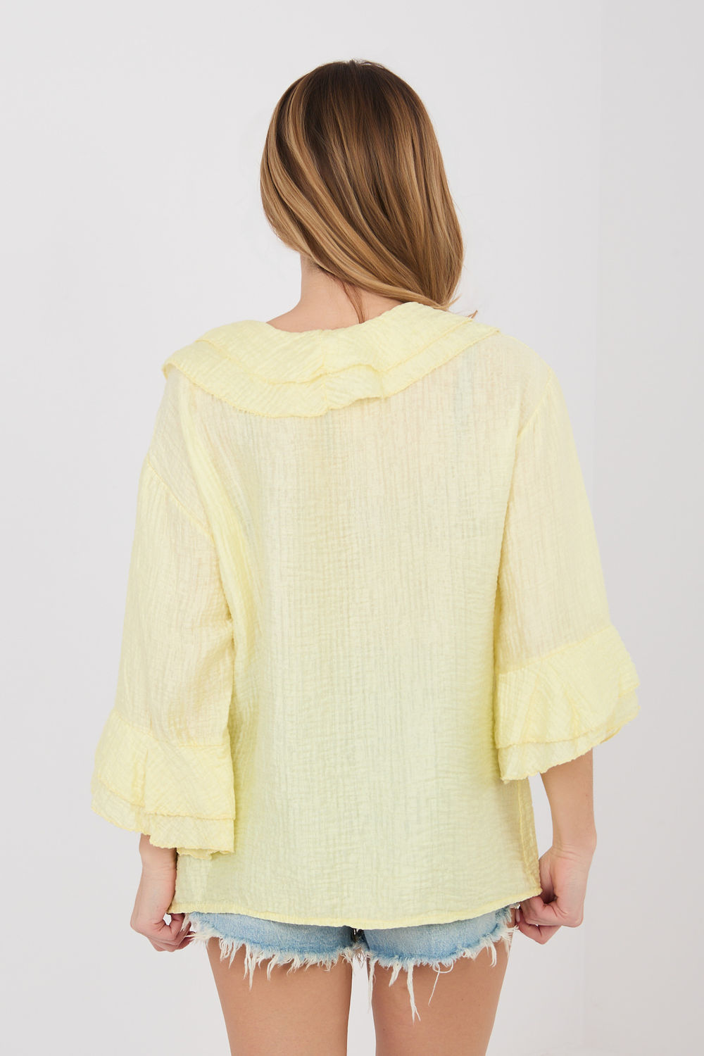 Koszula Damska Model IT-KS-81863.11P Light Yellow - Italy Moda - obrazek 3