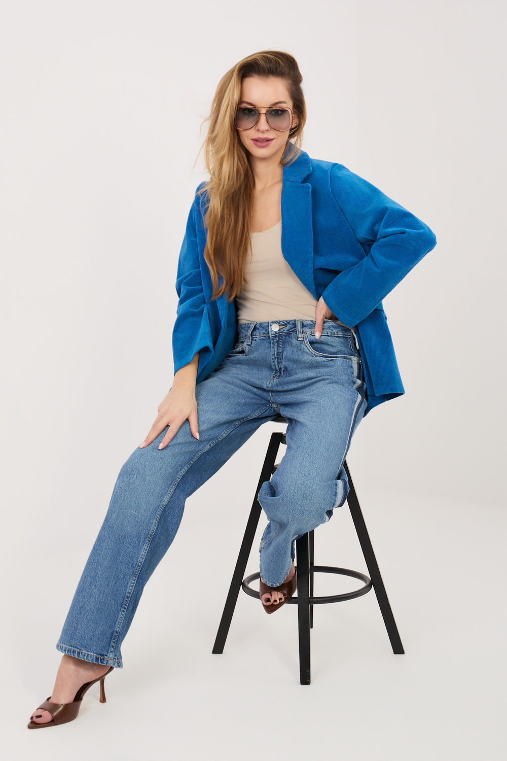 Marynarka Model IT-MA-FL9958.87 Cobalt - Rue Paris - obrazek 2