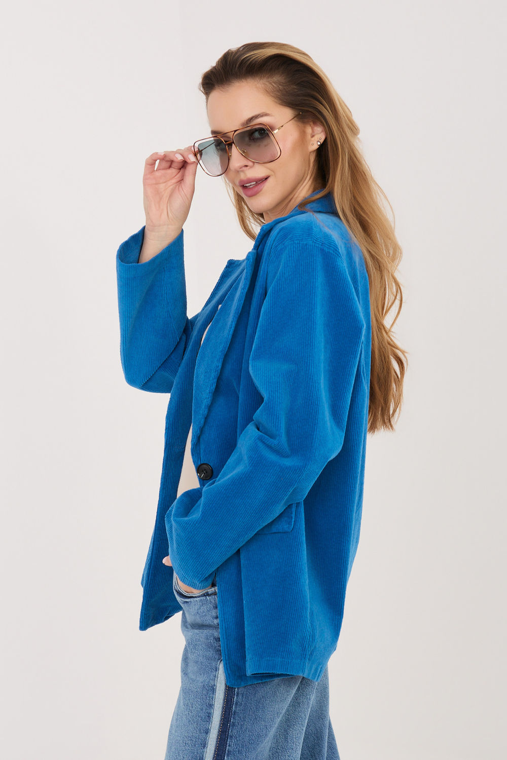 Marynarka Model IT-MA-FL9958.87 Cobalt - Rue Paris - obrazek 3