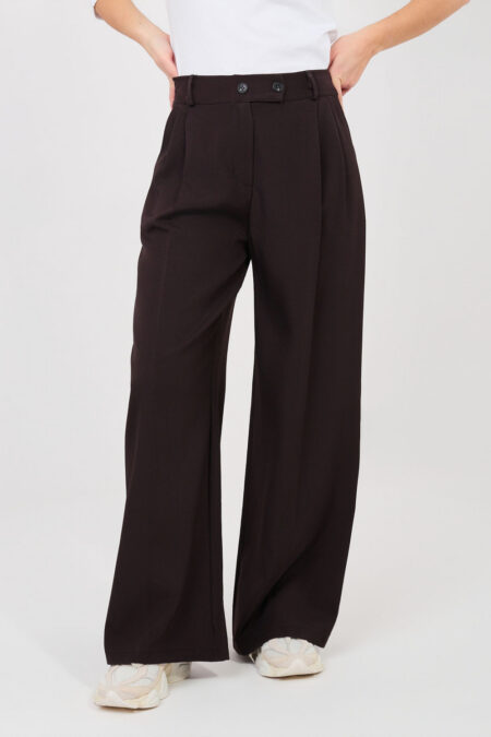 Spodnie Damskie Model IT-SP-FL9020-1.69 Dark Brown - Rue Paris