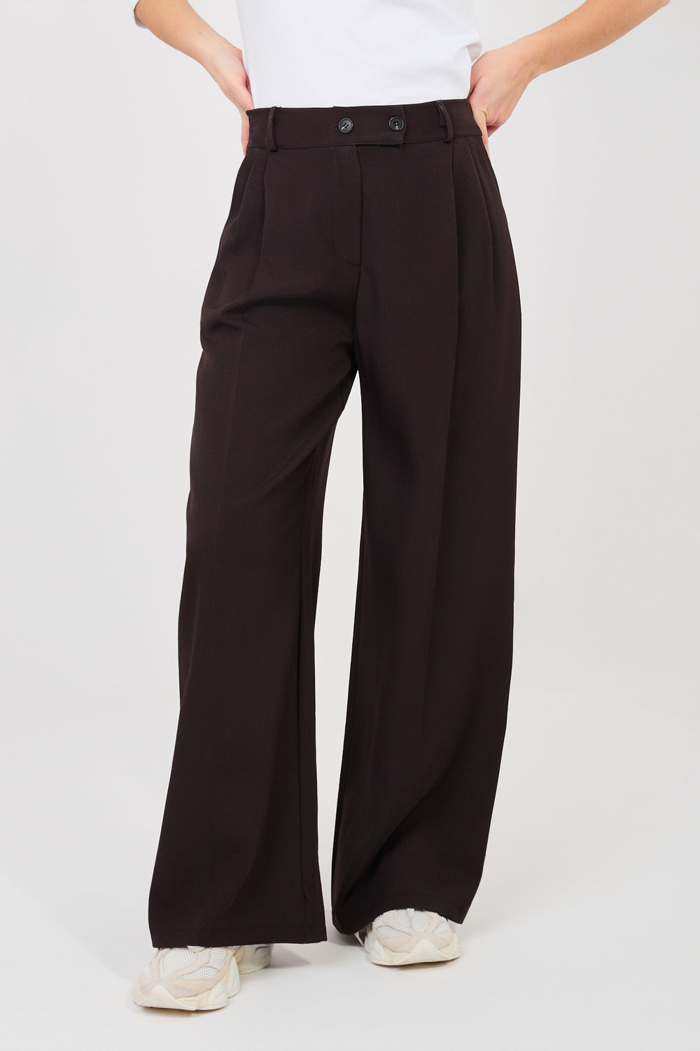 Spodnie Damskie Model IT-SP-FL9020-1.69 Dark Brown - Rue Paris