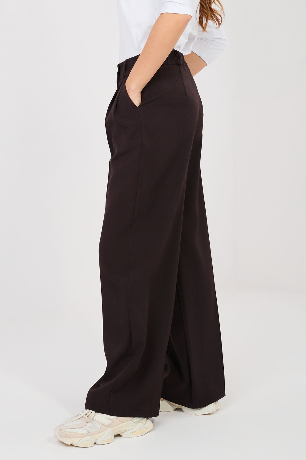 Spodnie Damskie Model IT-SP-FL9020-1.69 Dark Brown - Rue Paris - obrazek 4