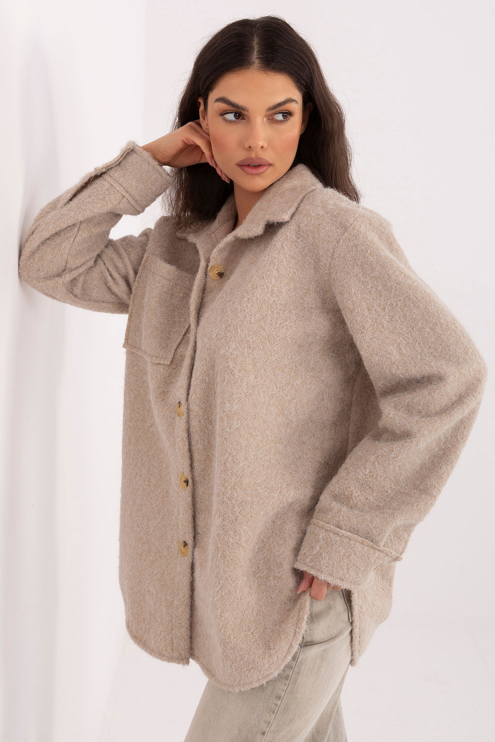 Kurtka Damska Model IT-KR-22292.01 Beige - Rue Paris - obrazek 3