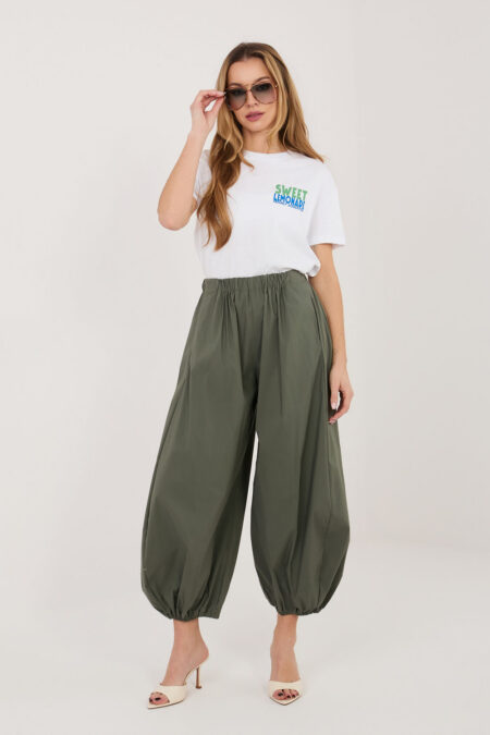 Spodnie Damskie Model IT-SP-FL10309.60 Khaki - Rue Paris