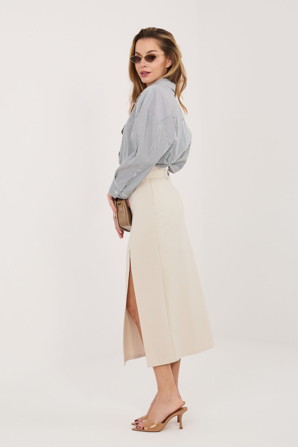 Spódnica Model IT-SD-FL7393-1.16 Light Beige - Rue Paris - obrazek 4