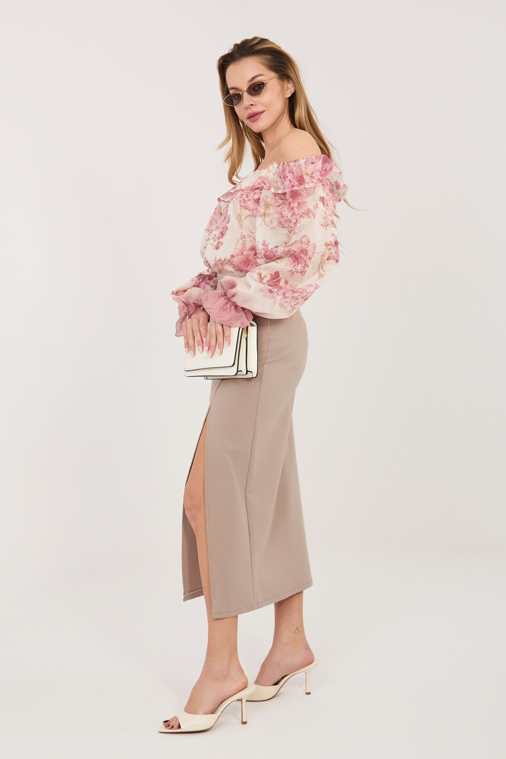 Spódnica Model IT-SD-FL7393-1.16 Dark Beige - Rue Paris - obrazek 2