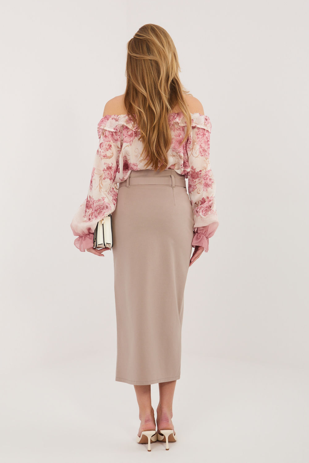 Spódnica Model IT-SD-FL7393-1.16 Dark Beige - Rue Paris - obrazek 3