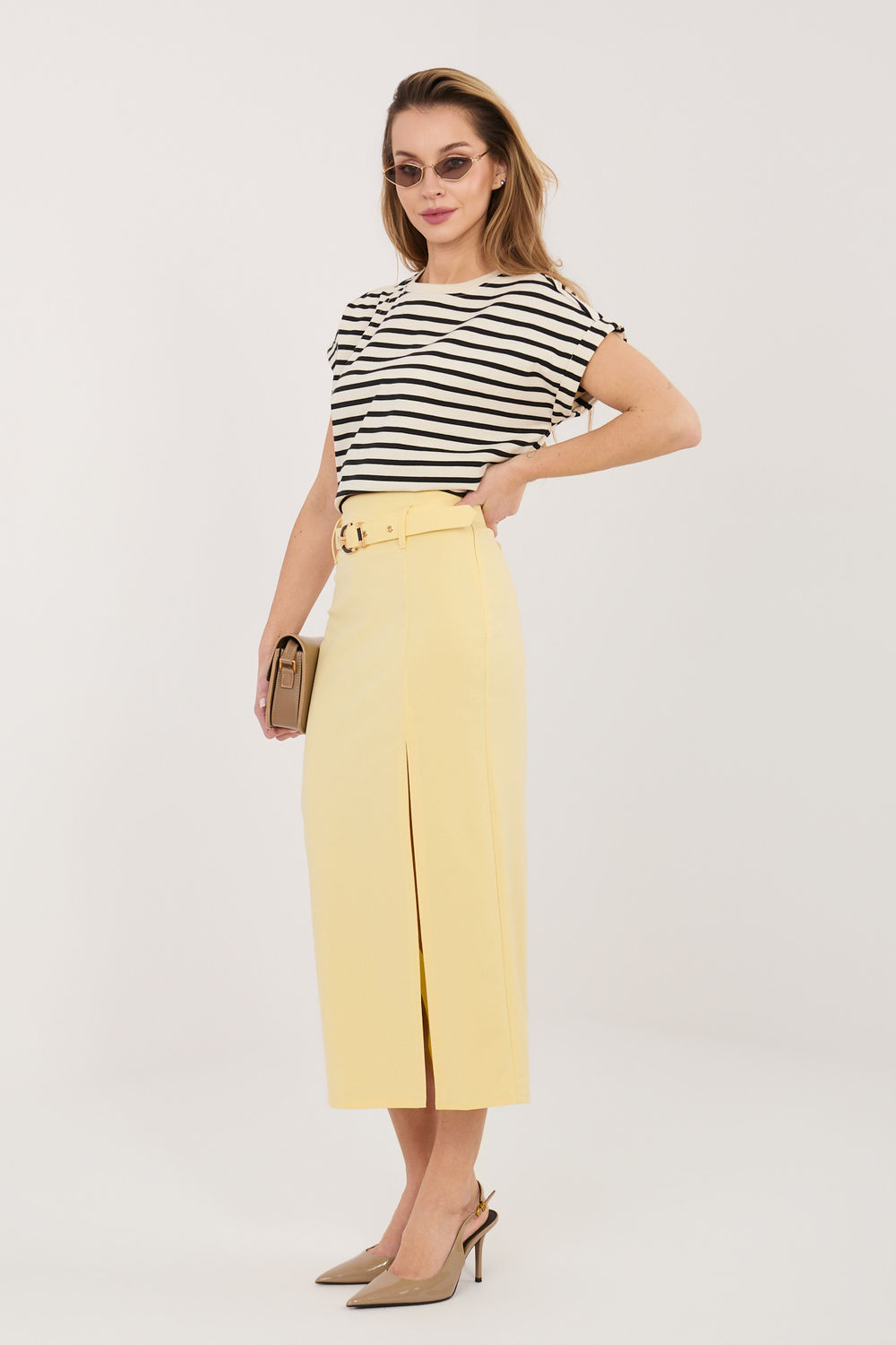 Spódnica Model IT-SD-FL7393-1.16 Light Yellow - Rue Paris - obrazek 2