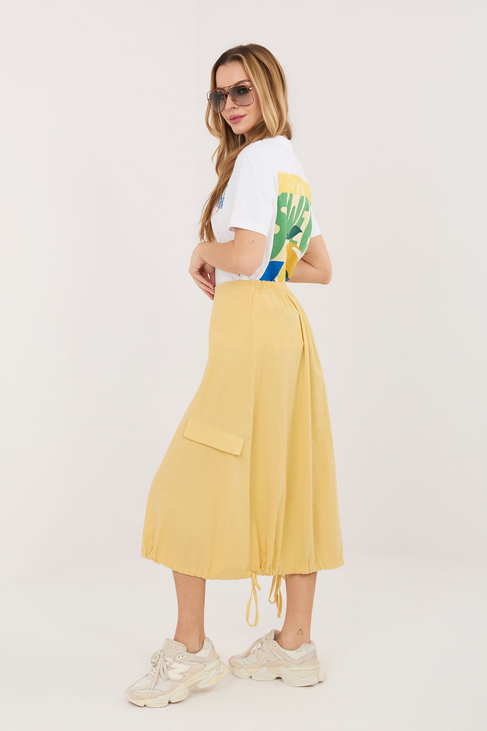 Spódnica Model IT-SD-FL10158.94 Light Yellow - Rue Paris - obrazek 3