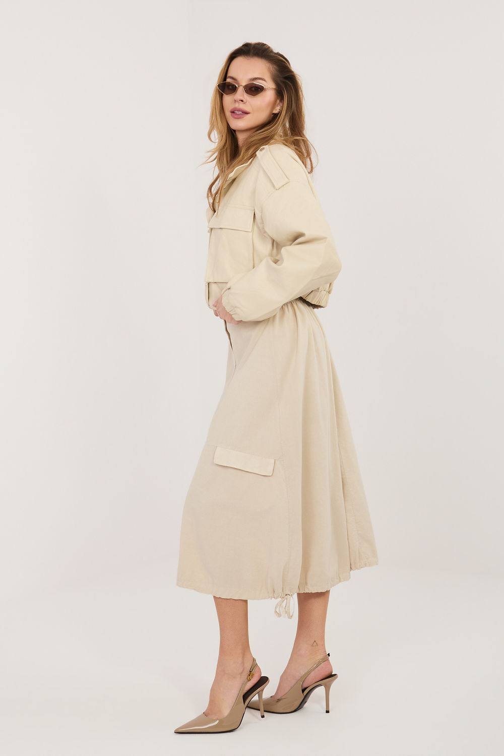 Spódnica Model IT-SD-FL10158.94 Beige - Rue Paris - obrazek 2