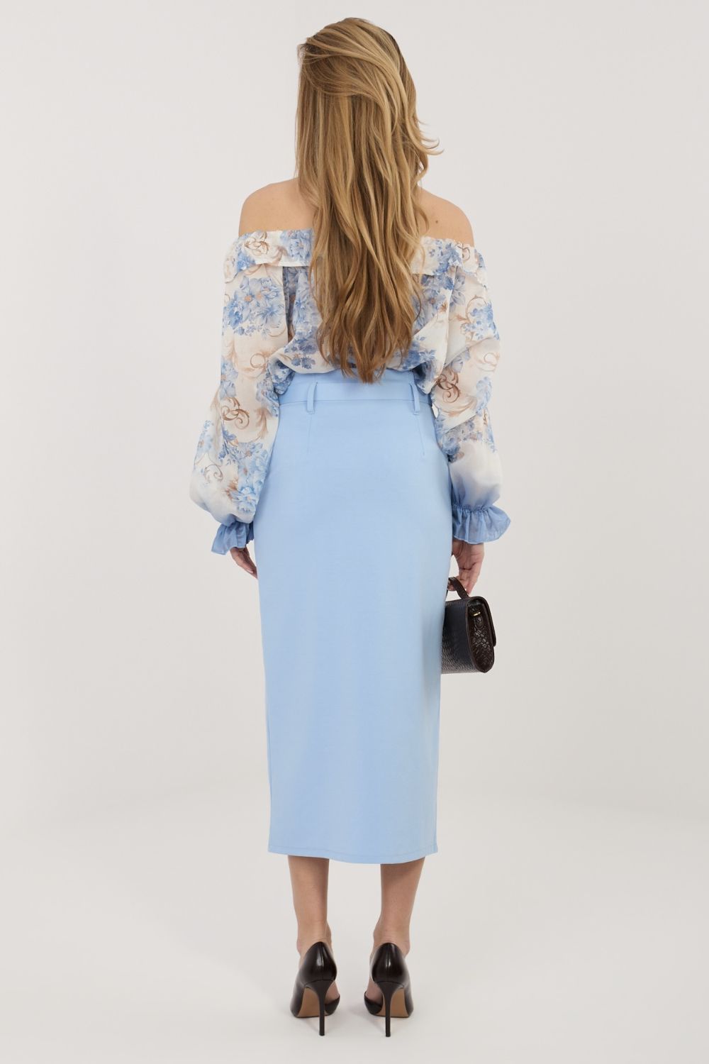 Spódnica Model IT-SD-FL7393-1.16 Light Blue - Rue Paris - obrazek 5