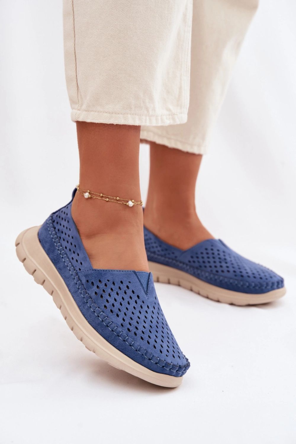 Mokasyny Model Sergio Leone MK099H Blue - Step in style - obrazek 4