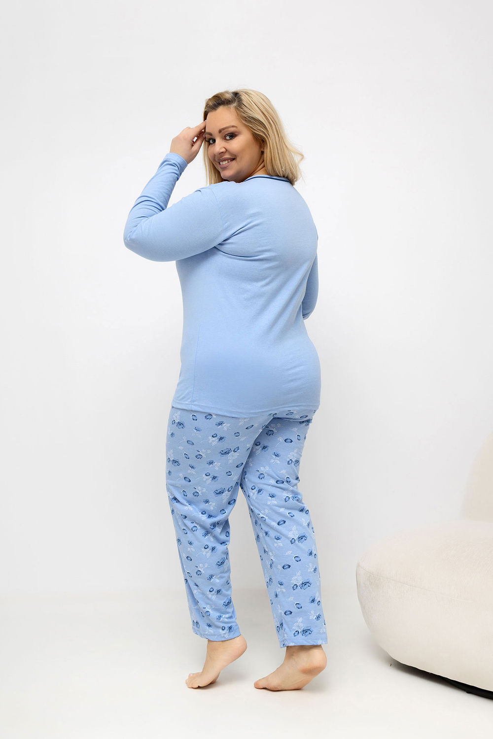 Piżama Damska Model DU-PI-FP-510.13 Light Blue - Forever Pink - obrazek 2