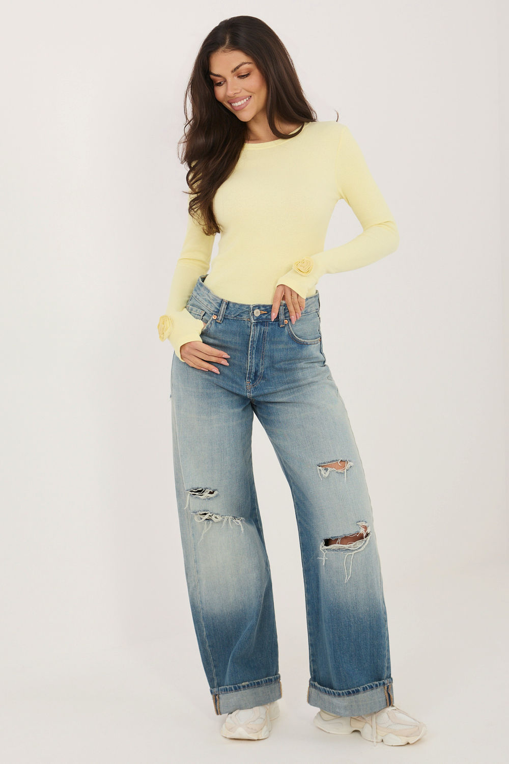 Bluzka Model RV-BZ-A1198.89 Light Yellow - Rue Paris - obrazek 2
