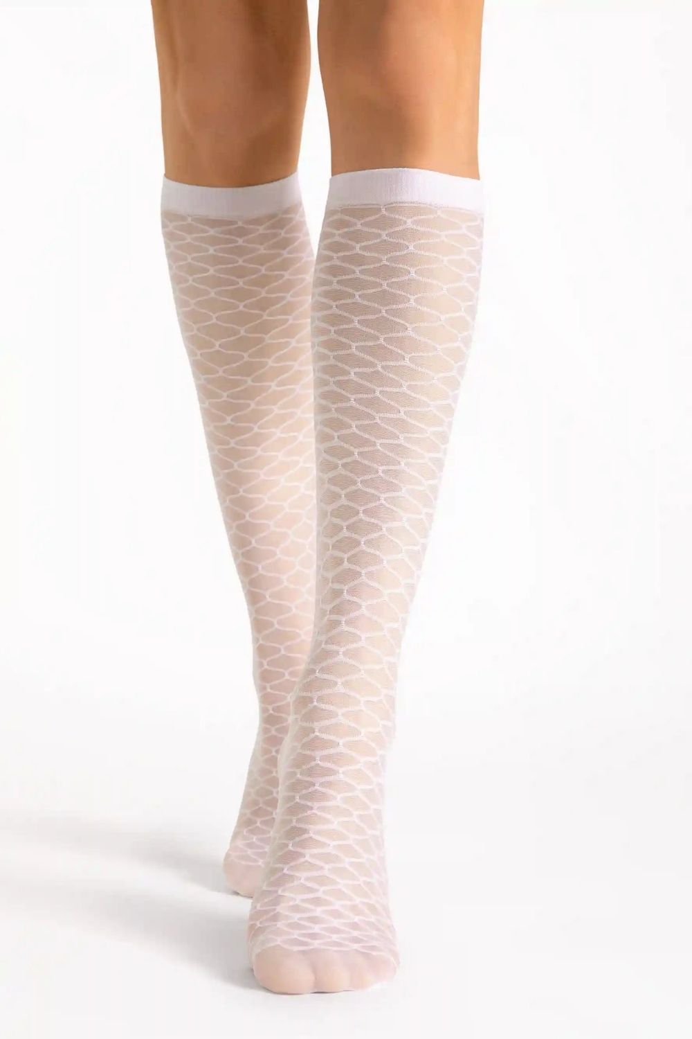 Podkolanówki Model Darlita 20 White - Fiore