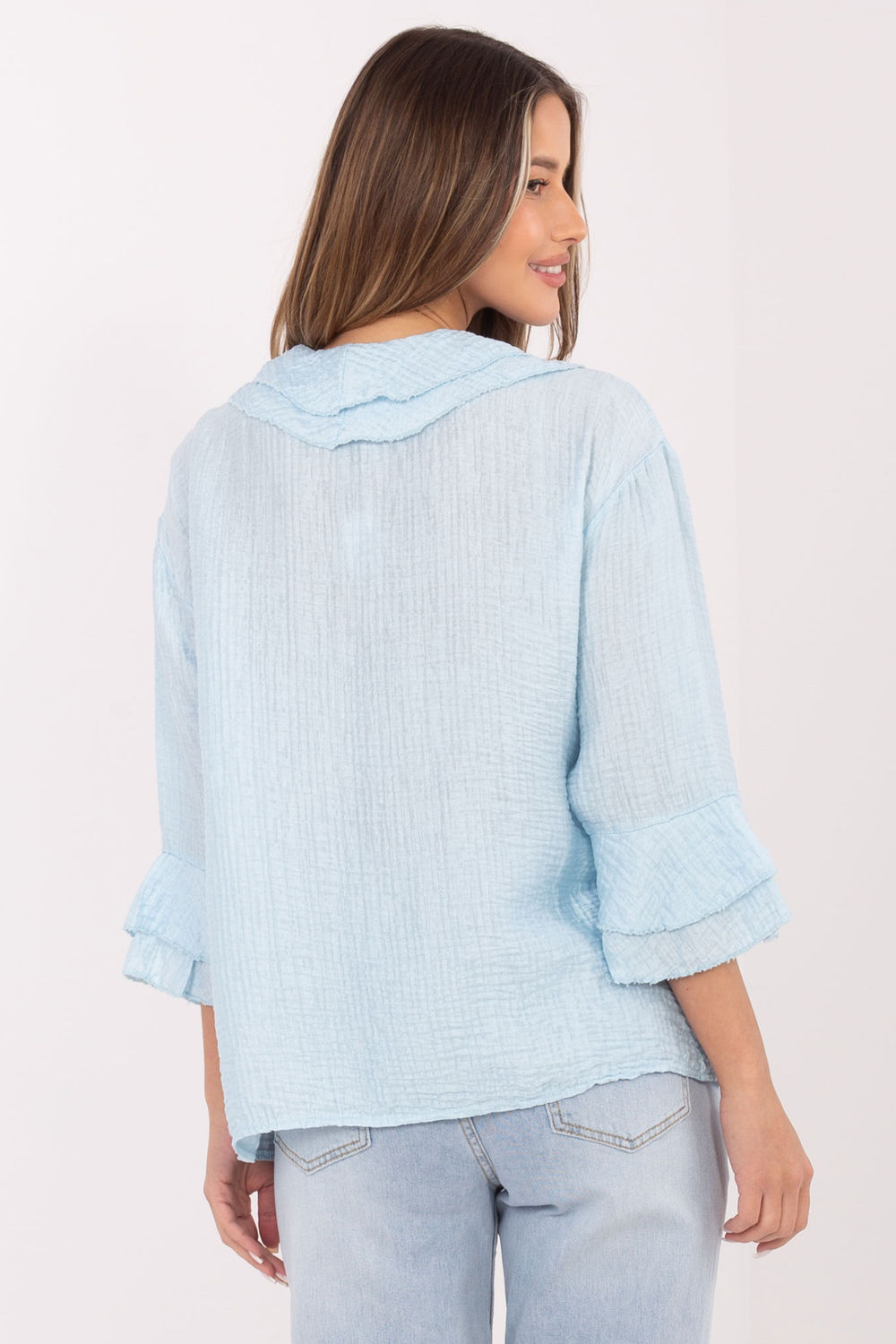 Koszula Damska Model IT-KS-81863.11P Light Blue - Italy Moda - obrazek 3