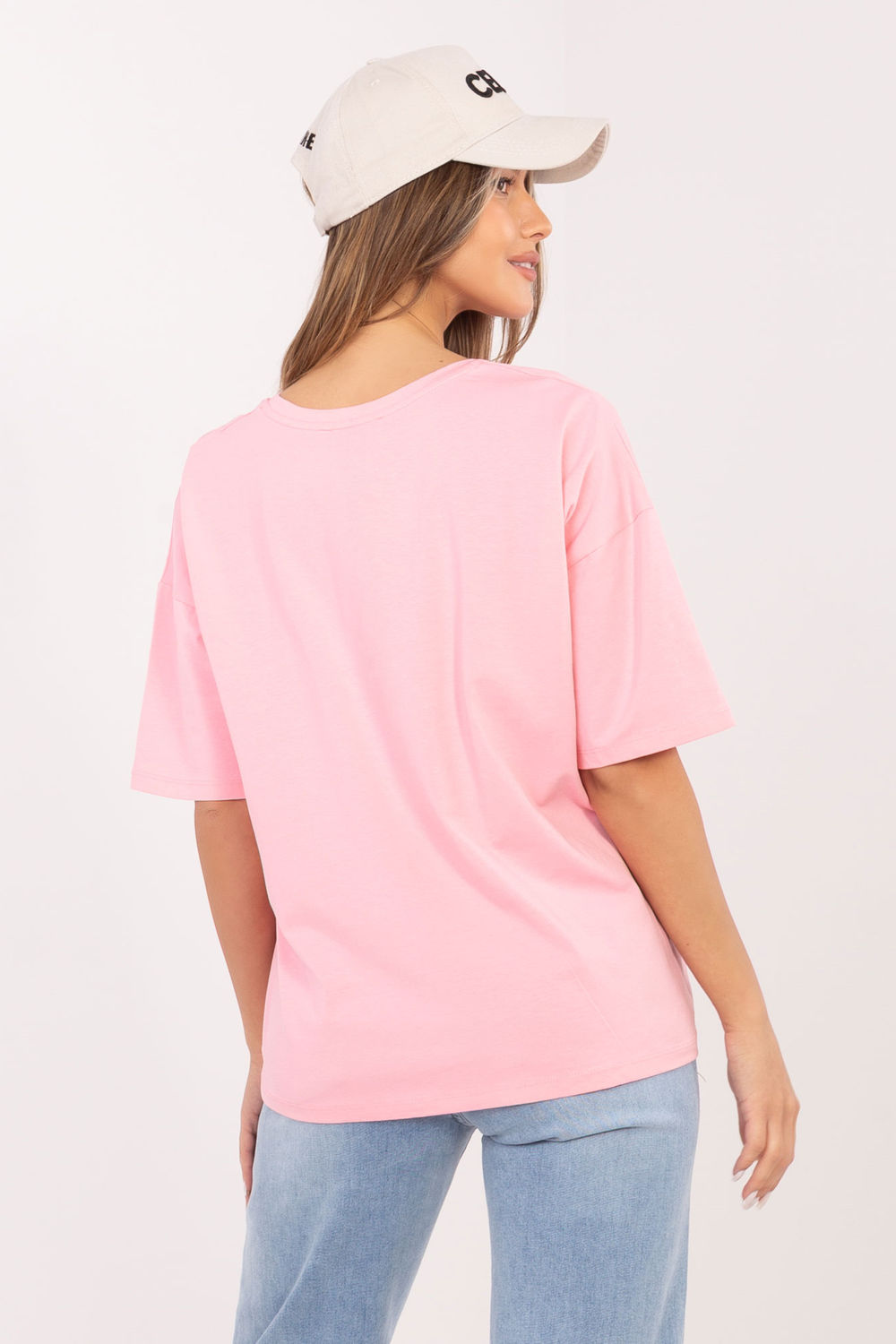 Tshirt Damski Model RV-BZ-A1230.12 Light Pink - Rue Paris - obrazek 3