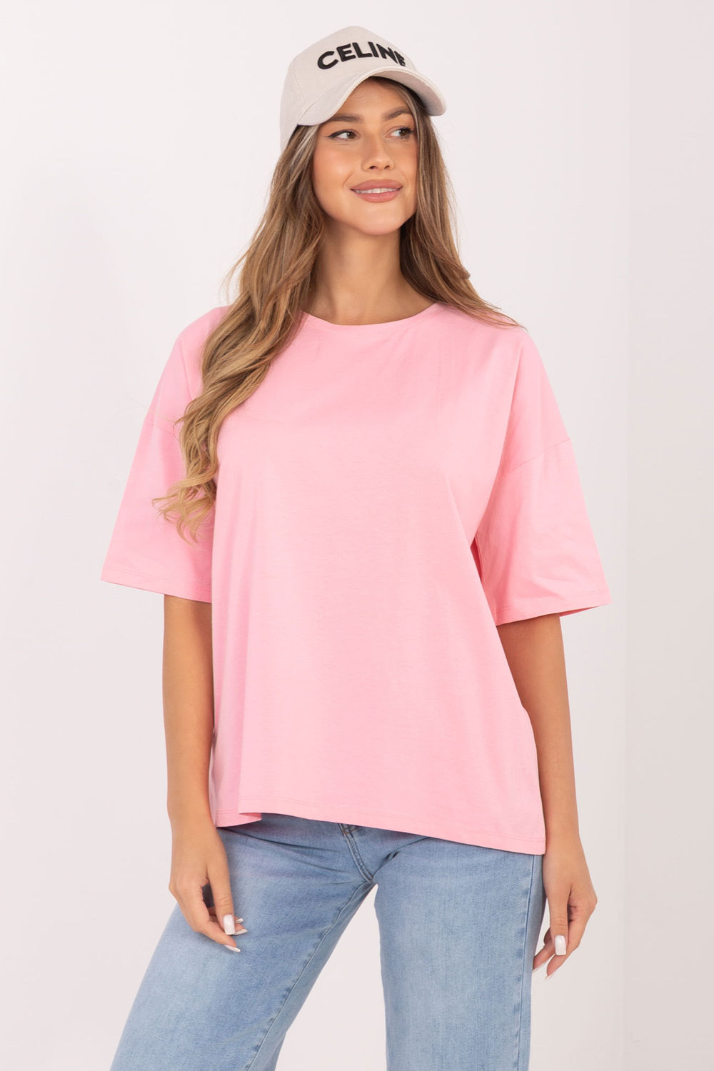 Tshirt Damski Model RV-BZ-A1230.12 Light Pink - Rue Paris - obrazek 4