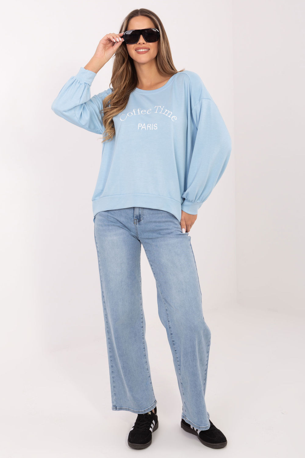Bluza Damska Model RV-BL-A1220.11 Light Blue - Rue Paris - obrazek 2