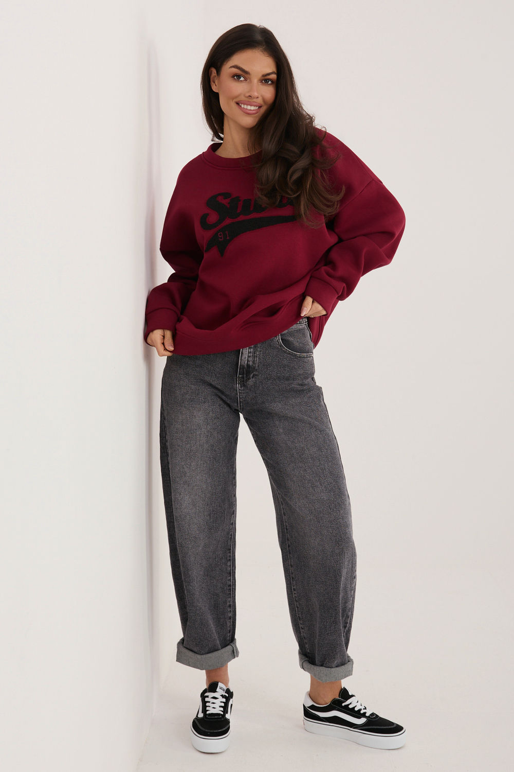 Bluza Damska Model RV-BL-A1080.47 Bordo - Rue Paris - obrazek 2