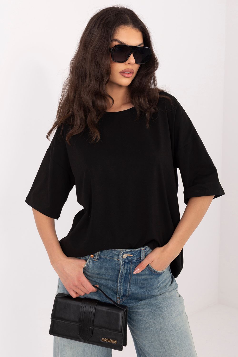 Tshirt Damski Model RV-BZ-A1230.12 Black - Rue Paris - obrazek 4