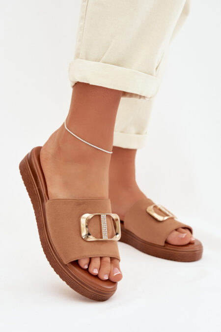 Sandał Klapki Model Elmera ML532 Camel - Step in style