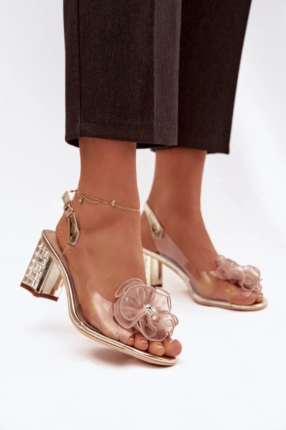 Sandały Model DA MR52-238 Gold - Step in style - obrazek 2