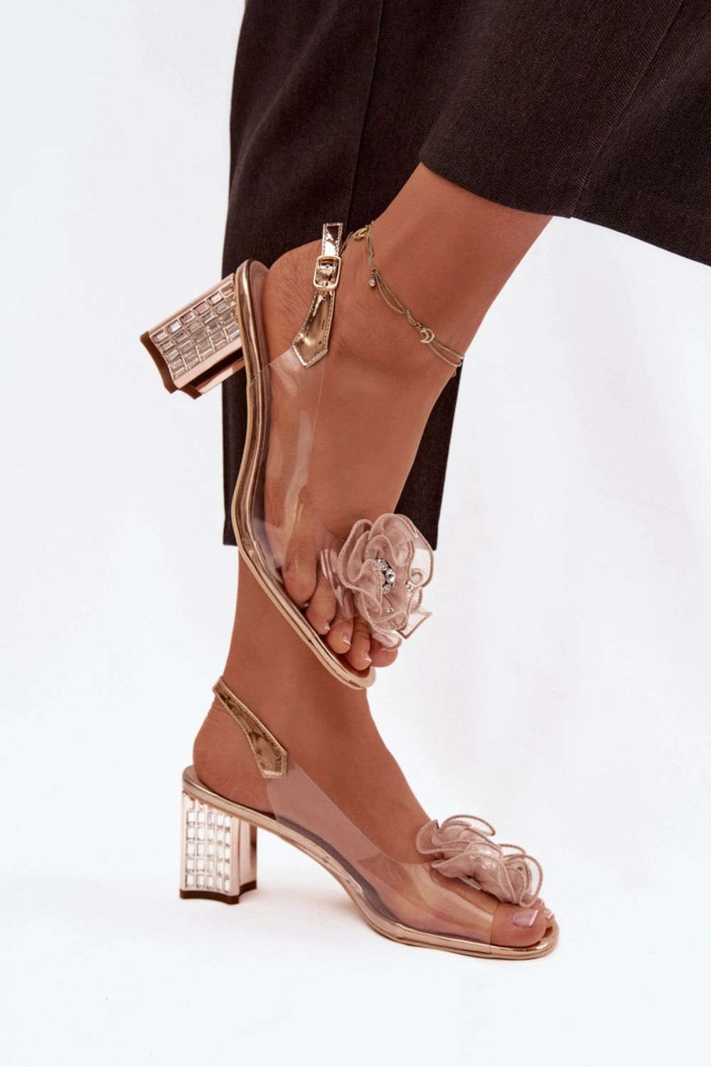 Sandały Model DA MR52-238 Pink Gold - Step in style - obrazek 3
