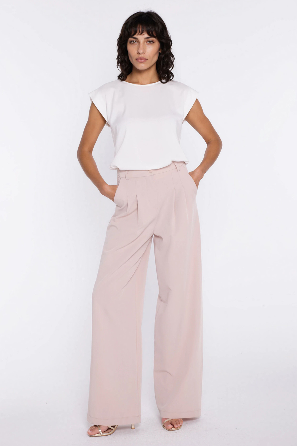 Bluzka z rękawem kimono B222 Ecru - Nife - obrazek 2