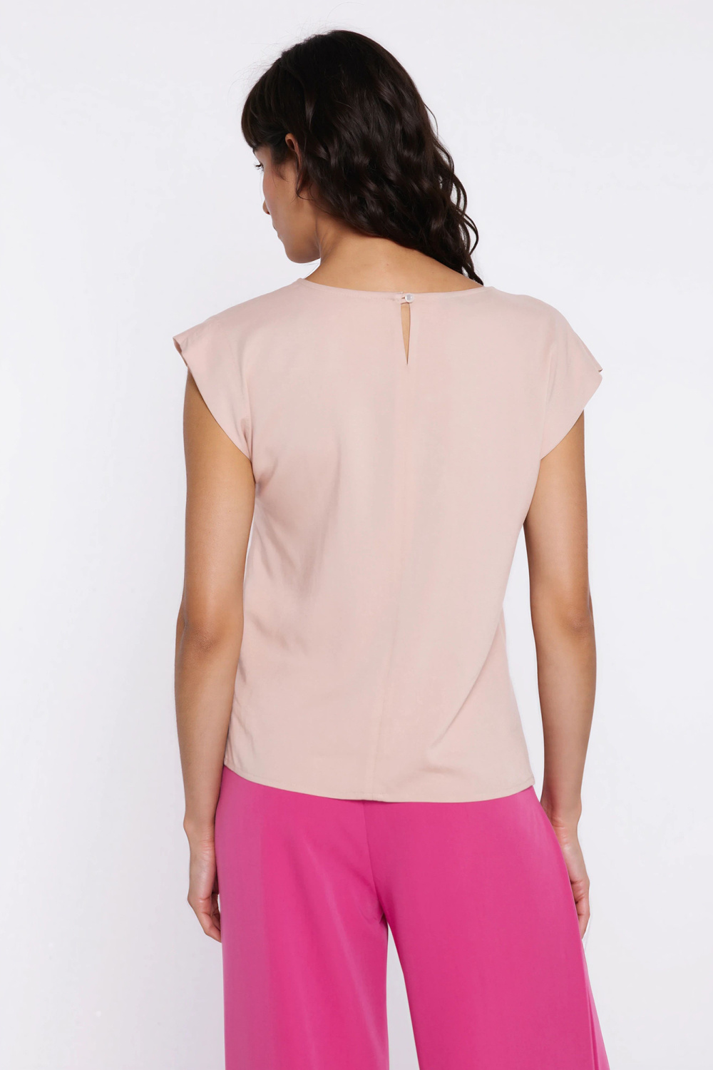Bluzka z rękawem kimono B222 Beige - Nife - obrazek 3