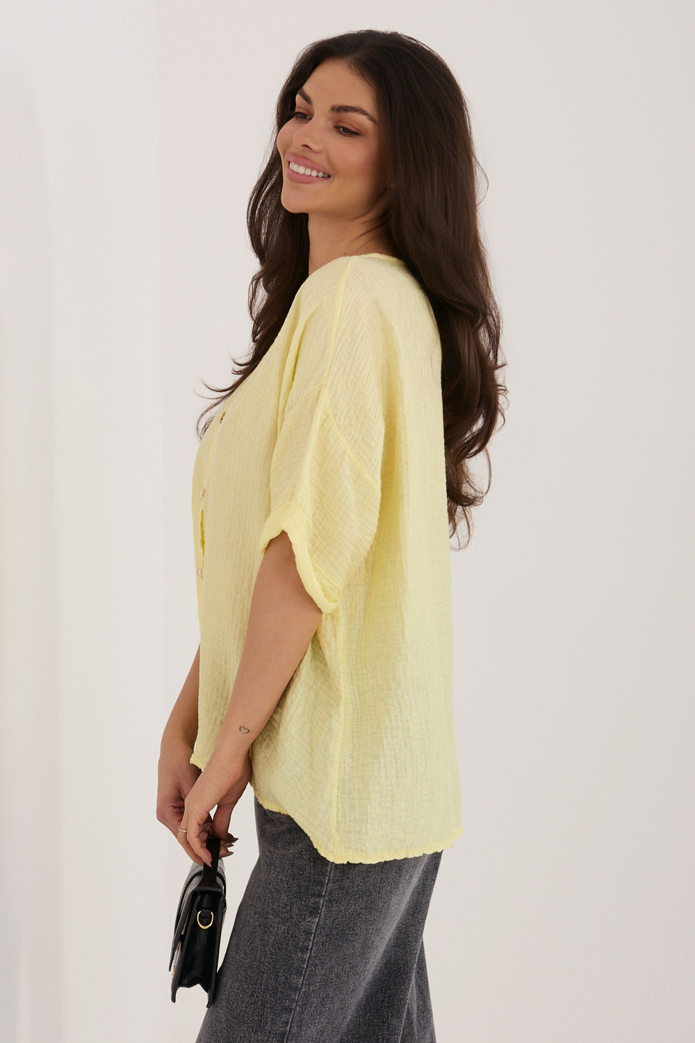 Koszula Damska Model IT-BZ-81891.49 Light Yellow - Italy Moda - obrazek 2