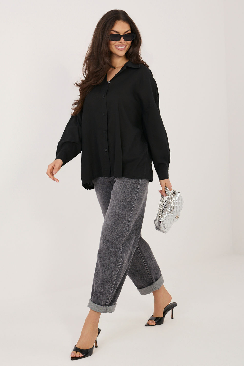 Koszula Damska Model IT-KS-3060.23 Black - Italy Moda - obrazek 2