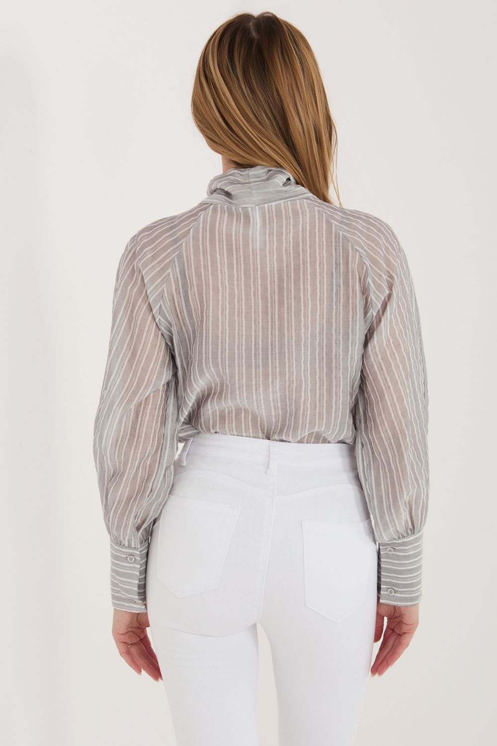 Koszula Damska Model IT-KS-26010.76 Grey - Italy Moda - obrazek 4