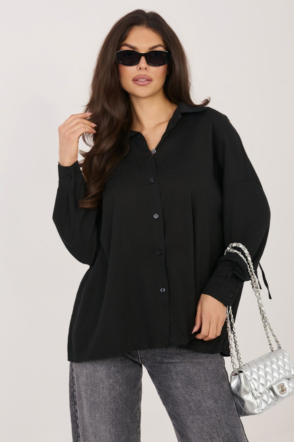 Koszula Damska Model IT-KS-3060.23 Black - Italy Moda - obrazek 4