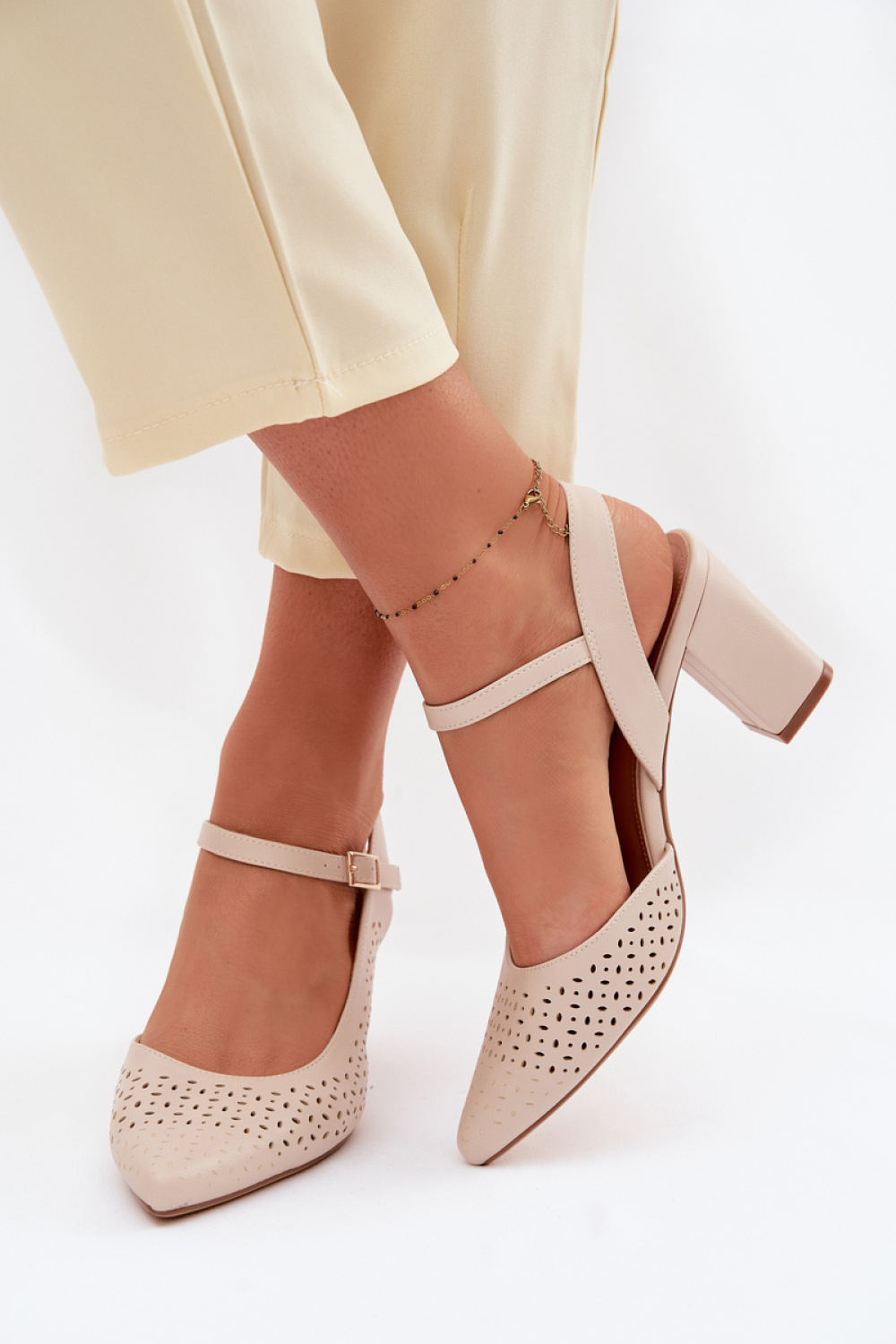 Sandały Model Sergio Leone SK447 Light Beige - Step in style - obrazek 3