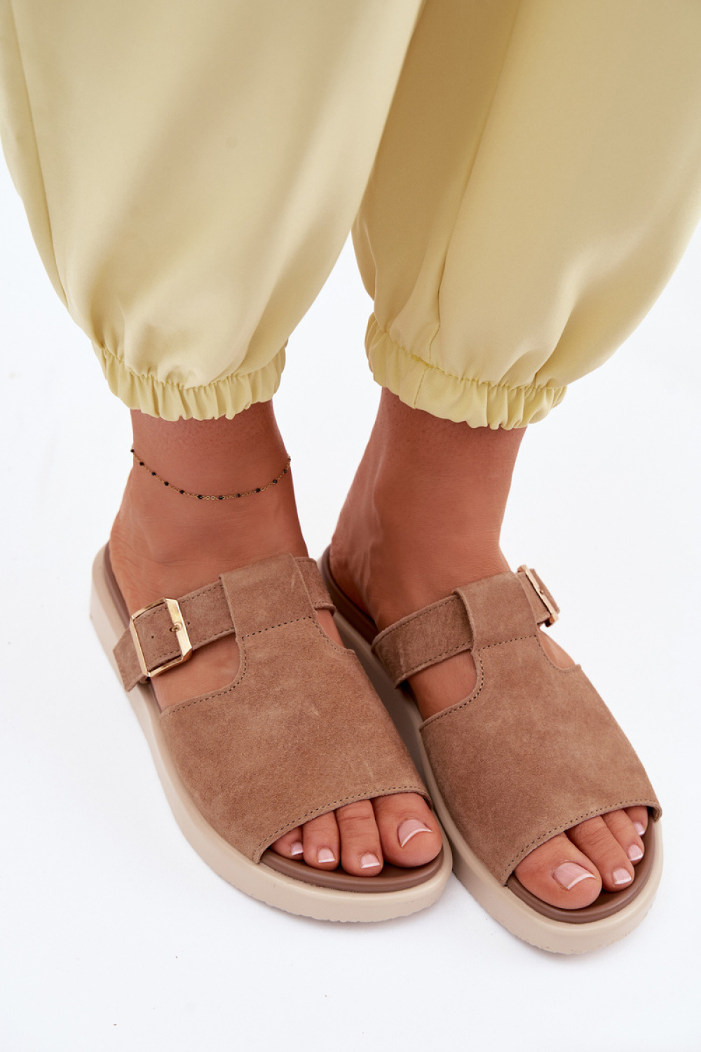 Sandał Klapki Model Zemela 26SD18-51 Camel - Step in style - obrazek 3