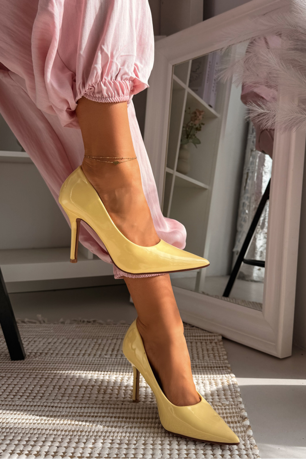 Szpilki Model Odira SQC-184 Yellow - Step in style - obrazek 2