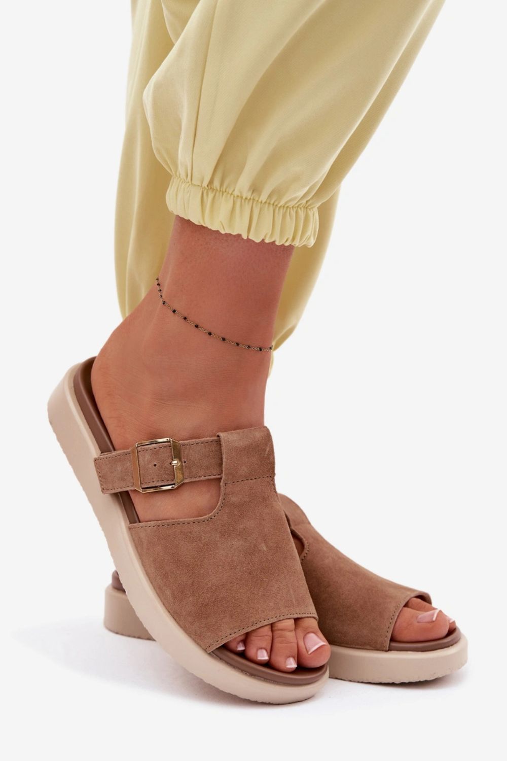 Sandał Klapki Model Zemela 26SD18-51 Camel - Step in style - obrazek 4