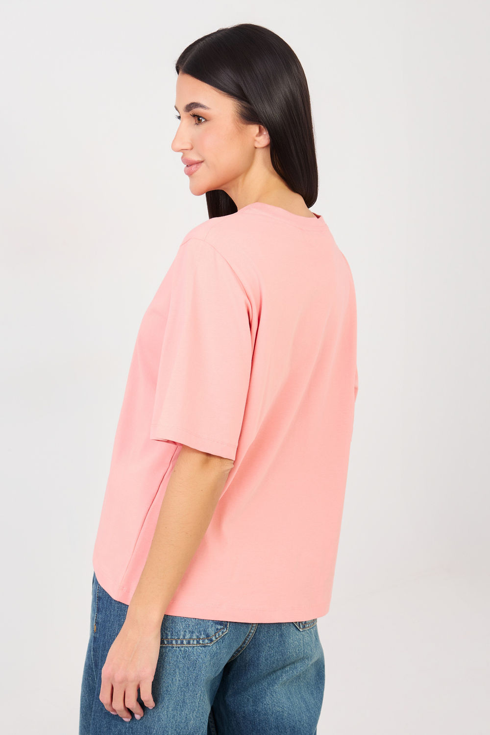 Tshirt Damski Model RV-TS-A1089.87 Brzoskwinia - Rue Paris - obrazek 3
