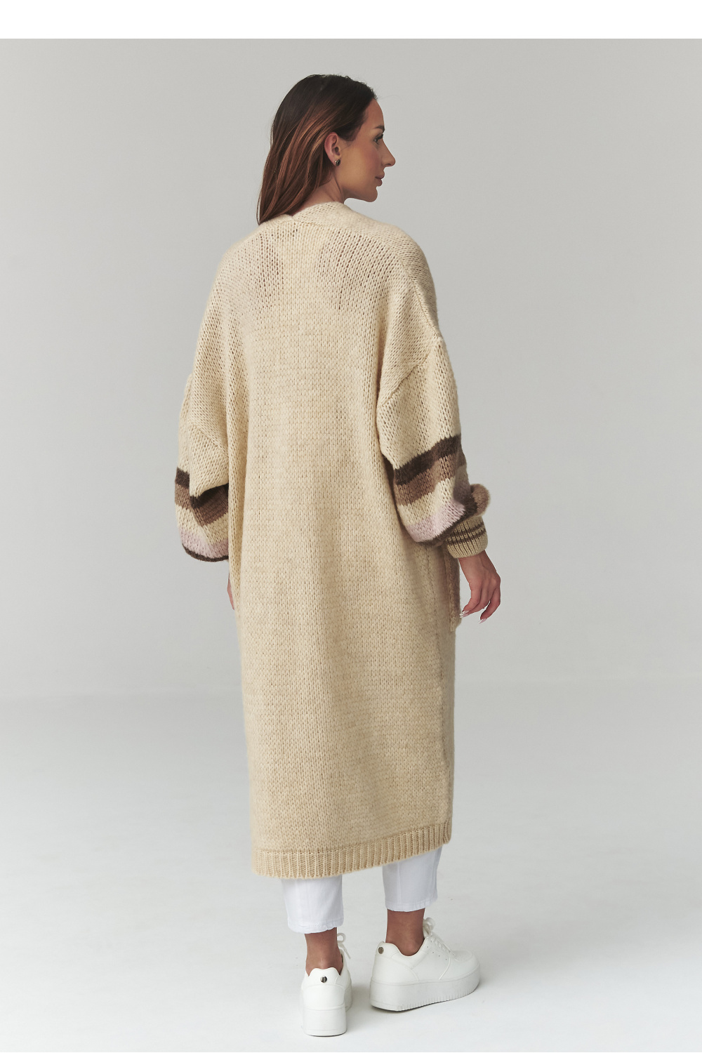 Sweter Kardigan Model S174 Light Beige - Makadamia - obrazek 3