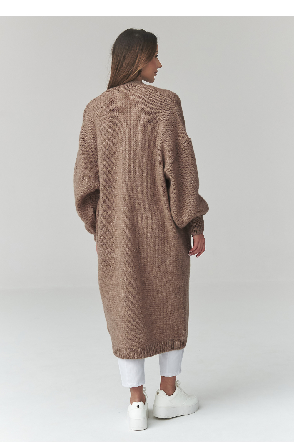 Sweter Kardigan Model S172 Ochra - Makadamia - obrazek 3