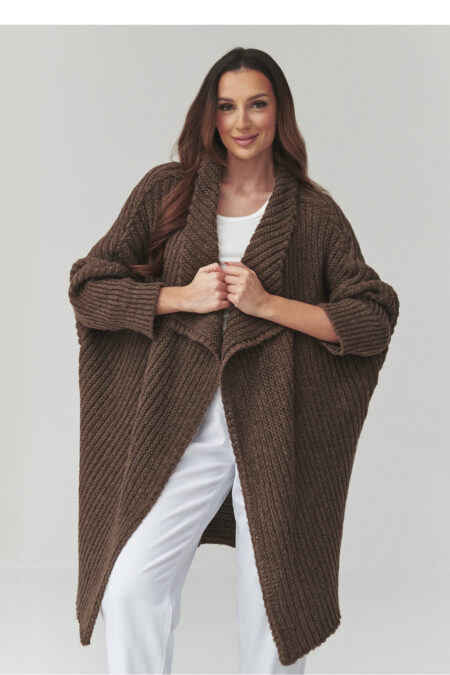 Sweter Kardigan Model S173 Czekolada - Makadamia