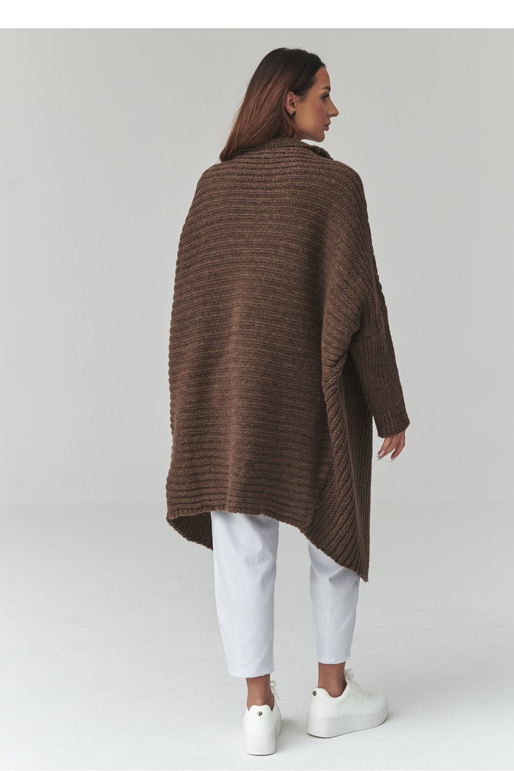 Sweter Kardigan Model S173 Czekolada - Makadamia - obrazek 3