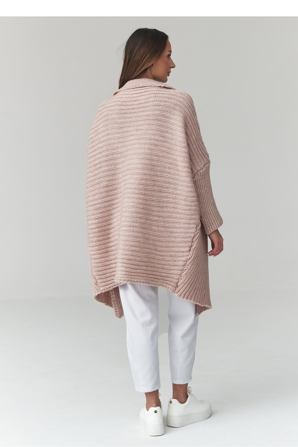 Sweter Kardigan Model S173 Dirty Pink - Makadamia - obrazek 3