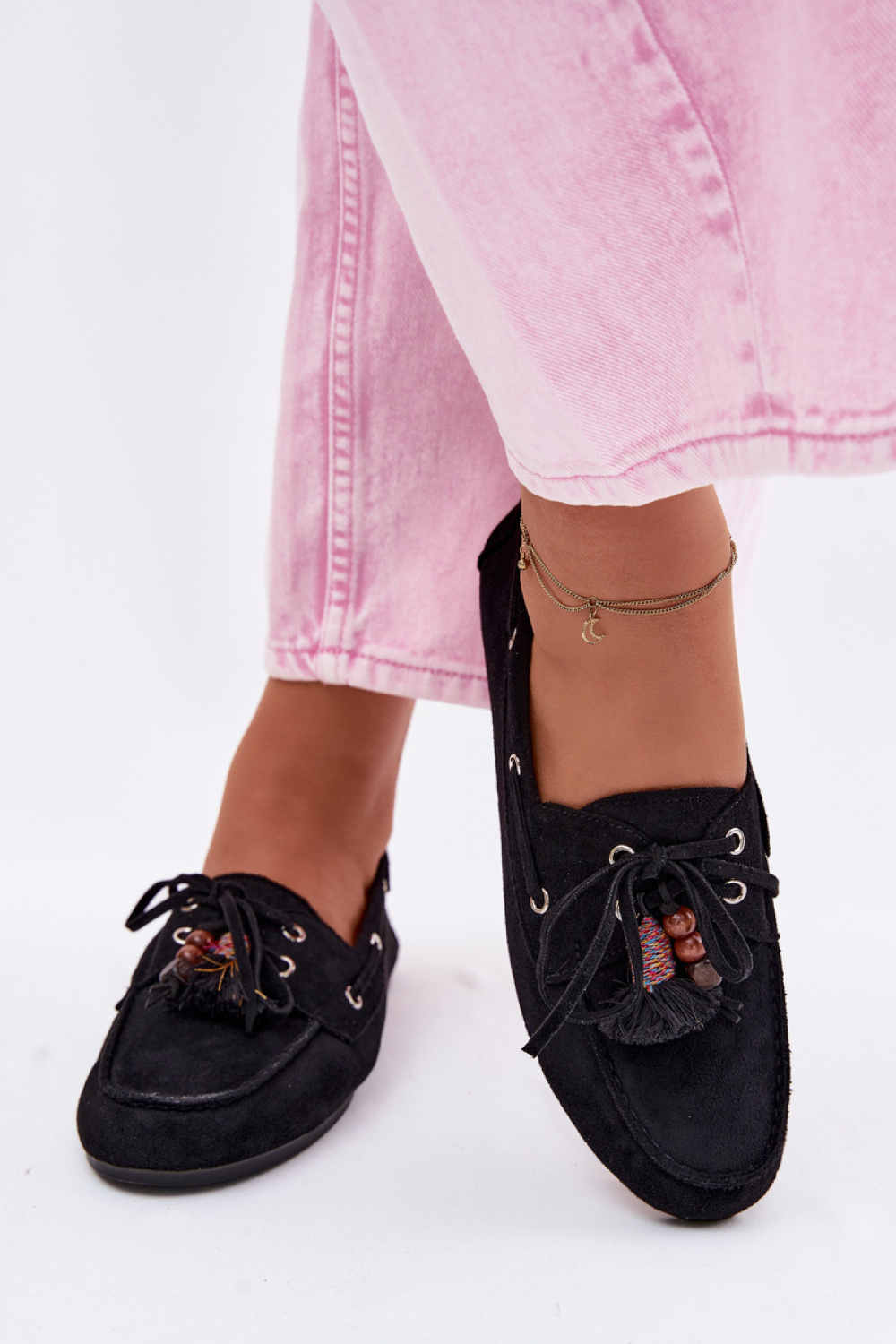 Mokasyny Model Teresa QQ-276 Black - Step in style - obrazek 3